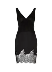 Saint Laurent Lace-trimmed Silk-satin Mini Dress - Black - 8 8