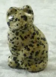 Dalmation Jasper Carved Cat