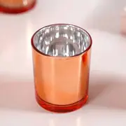 GGP 40 Pack Copper Votive Tealight Candle Holders Valentines Day Mercury Wedding Decor Glass Candlestick Party Decorations Bridal Baby Shower Event