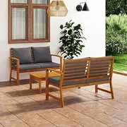 3 Piece Garden Lounge Set with Cushion Solid Acacia Wood, Garden Furniture Sets