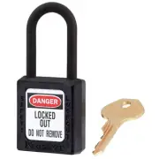 NEW Master Lock 406Kablk Black Dielectric Zenex™ Safety Padlock, (10 Pack)