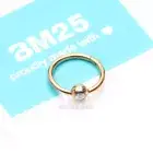 Pure24K Implant Grade Titanium Gem Ball CBR Style Seamless Clicker Hoop Ring