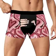 [Generic] Funny Trunk Shorts Mens Valentine's Day Boxer Briefs Moisture-Wicking Boxer Shorts Stretch Lingerie Hipsters Trunks