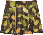 [FRODOTGV] Sprouting Leafs Striped Athletic Skirt Girls with Built-in Shorts Golf Skort for Toddler Girl Kids Skort