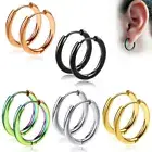 2-10PCS Stack Hoop Nose Ear Hinged Tragus Ring Septum Clicker Surgical Steel