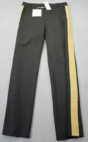 Tibi Women Black w Gold Stripes Tropical Wool Tuxedo Pants NWT Sz 2 30 x 32 $495