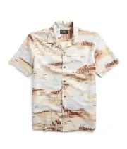 RRL Ralph Lauren 1950 NWT Vintage Western Scenic Print Linen Shirt Camp Small