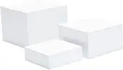 STARTIST 3Pcs Buffet Risers Acrylic Cube Display Nesting Risers Space Saving Food Riser Dessert Table Display Set for Figures Wedding, White