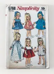 Vintage Simplicity #6768 Pattern 18" Doll Clothes UNCUT Factory Fold