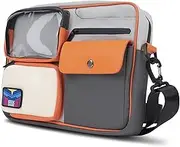 Geekshare Large Capacity Multifunctional Switch/OLED Travel Carrying Case-Color Contrast Vintage Messenger Bag Compatible with Switch-Portable Storage Bag for Switch Game Accessories (Grey)