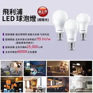 【飛利浦超極光燈泡-10W】LED燈泡 暖光 白光 節能燈泡 省電燈泡 省電燈具 (2.3折)