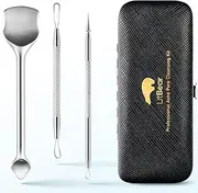 LitBear Pore Prep Tool, Blackhead Remover Pimple Popper Tool Kit, Stainless Steel Blackhead Extractions Tool for Acne, Whitehead Popping, Blemish, Comedone