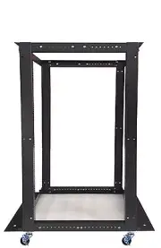 22U 4 Post Open Frame 19" Network Server Rack on Caters Adjustable Depth 24"-37"