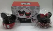 Vandor Disney Mickey and Minnie Mouse Ceramic Salt Pepper Set Red/Black In Box