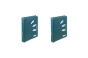 2x Colourhide 48cm Zipper Ring Binder File Holder Document Organiser Teal Green