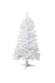 4 ft Pre-Lit Indiana Spruce White Valentine's Christmas Tree, Clear LED Lights