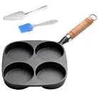 4-Cup Cast Iron Egg Frying Pan Non Stick Egg Cooker Omelette Pan Fried Egg Pan