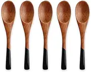J-Kitchens Wooden Paint Sorting Multi-Spoon, Small, Black, Set of 5, 4.8 x 1.0 inches (12.3 x 2.5 cm), Current Model