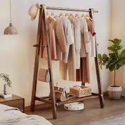 Walnut Solidwood Clothing Racks Hanger/Stylish Entryway Coat Rack with Shelf