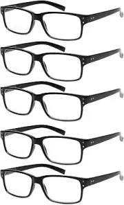 Reading Glasses 5 Pairs Quality Readers Spring Hinge Glasses for Reading for Men