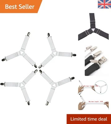 Secure 4PCS Bed Corner Clips - Heavy Duty Straps for Perfectly Tidy Sheets
