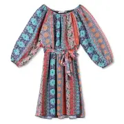 Girls' Lots of Love by Speechless Orange Dream Printed Chiffon A Line Dress, 10