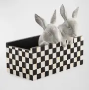 Mackenzie Childs Courtly Check Bunny Planter