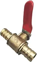 Shut-Off Valve Lsolation Valve, Hose Barb Inline Ball Valve, 6mm-12mm Brass Fuel Line Shutoff Ball Valves Pipe Fittings Pneumatic Connector Controller(8mm)