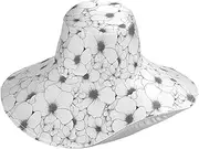 [Yoogain] Love Floral Silver Grey Foldable Hats for Women Wide Brim for Vacation Decorative Visor for Ladies Cute Sombrero de Playa para Mujer, Love Floral Silver Grey, One Size
