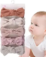 Baby Hair Bows Headbands,Baby Girl Headbands with Bows - 18x3.5cm Stretchy Soft Knot Headbands, Elastic Head Wrap Hair Accessories for Photo Booth Props