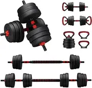 ProPulse Adjustable Dumbbell Set with Connector, Dumbbells Set Used as Barbell, Kettlebells, Push up Stand, Fitness Exercises for Home Gym Suitable Men/Women
