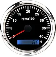 ZFGVGNMTYA 6000 RPM Tachometer with 7 Colors Backlit and Sensor Car Boat Marine RPM Meter for Car Truck 9-32V Car Tachometer(BS 4000 RPM Meter)
