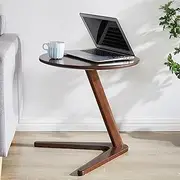 XCJump Solid Wood Round Coffee Table, 50cm C Shaped End Tables for Living Room, Versatile Side Tables, Bed Side Table, Small Desk, Bedroom, or Apartment, Durable Rubber Wood, Smooth Edges