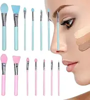 Silicone Applicator, Eyeshadow Applicators Set of 14, Face Brush Applying Tool for Facial Mud, Clay, Modeling, Body Lotion, and BB Cream