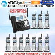 AT&T SynJ SB67138 DECT 6.0 4-LINE CORDED CORDLESS PHONE SYSTEM - 10 CORDLESS