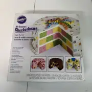 Wilton Checkerboard Cake Pan 4 Piece Set Multi Color Tier Cake NIB