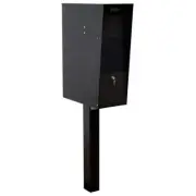 Unbranded Mailboxes W/Post Vacation Black Post Mounted Locking 18-Gauge Steel