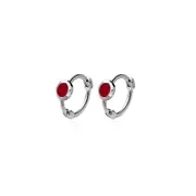 ANYCO Fashion Earrings Minimalist Red Zircon Sweet Mini Stud Earrings for Women Real Sterling Silver Teen Girl Party Jewelry