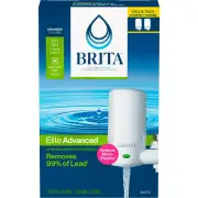 Brita ELITE ADVANCED FAUCET MOUNT WHITE WATER FILTRATION SYSTEM 2 ON TAP FILTERS