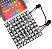 Lonely Binary 8x8 WS2812B RGB LED Matrix – 64 Individually Addressable LEDs, Programmable Panel for Arduino, ESP32, Raspberry Pi, DIY Lighting Projects (8x8 RGB LED Matrix (64 Pixels))