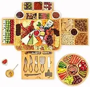 Cheese tools, bamboo cheese board with charcuterie board,