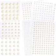 VILLFUL 14 Sheet Self Adhesive Pearl Stickers for DIY Crafts and Makeup for Custom Face Art and Decorations Easy to Use Non Residue Safe Material
