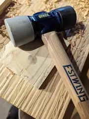 Rubber Mallet Double-Face Hammer with Soft/Hard Tips & Hickory Wood Handle NEW