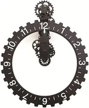 Kikkerland Big Wheel Hour Wall Clock Black