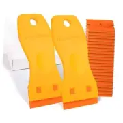 Plastic Razor Blades Scraper Tool, 2-Pack with 100 Yellow Razor Blades Scraper