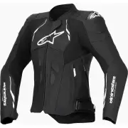 Stella Dusk Black White Womens Leather Motorcycle Jacket