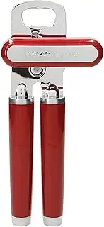 KitchenAid Classic Multifunction Can Opener/Bottle Opener - Razor-Sharp Stainless Steel Cutting Wheel | Integrated Bottle Opener | Easy Crank Knob for Effortless Operation | 8.34-Inch | Empire Red