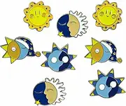 [NingLang] Cute Enamel Pin Set Lapel Pins Brooches Cartoon Brooch Badge Pins for Clothes Bags Backpack Party Decoration Gift, Metal, enamel