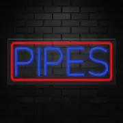 Pipes Neon Sign for Retail Displays | LED Flex Neon | 24"W x 10"H x 1"D