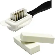 WEZCHUGHAOL Suede Brush Kit - 4-Sided Cleaning Brush with Eraser, Nubuck Cleaner for Boots, Shoes, Jackets, Furniture, with Extra 2 Erasers